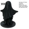Матовая черная статуэтка-призрак, 3D-печатная милая фигурка, минималистичный декор для дома, и белая уникальная художественная конструкция, двухцветная, устойчивое основание для
