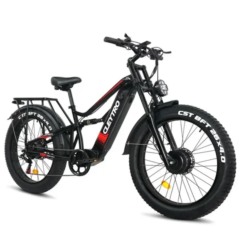 Tifgalop ES7PRO новый электрический велосипед для взрослых 1500 Вт двухмоторный EBike 52 В 21 Ач аккумулятор гидравлический тормоз 60 км/ч 26'' толстые шины дроссель горный велосипед