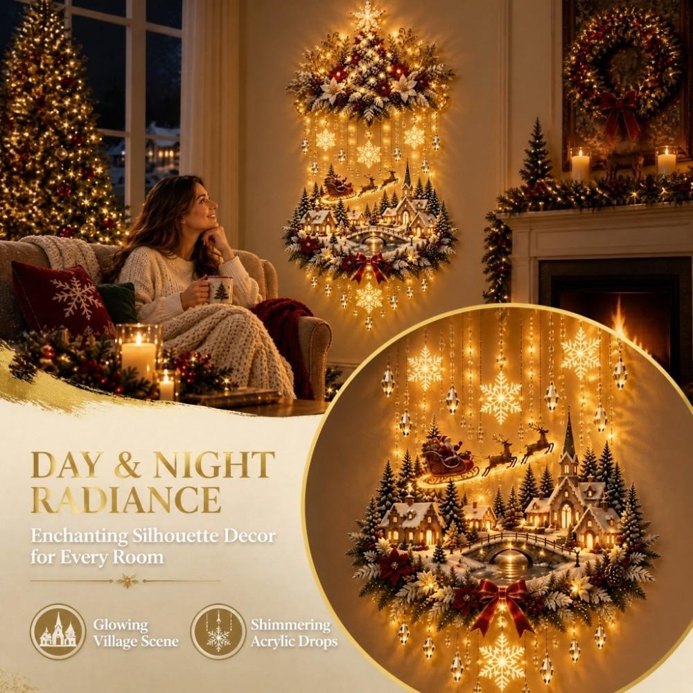 Snow Trail Shape Light-emitting Birth Scene Wall Decoration Christmas Wall Decor