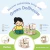 PLANTOYS 7156 Green Dollhouse with Furniture