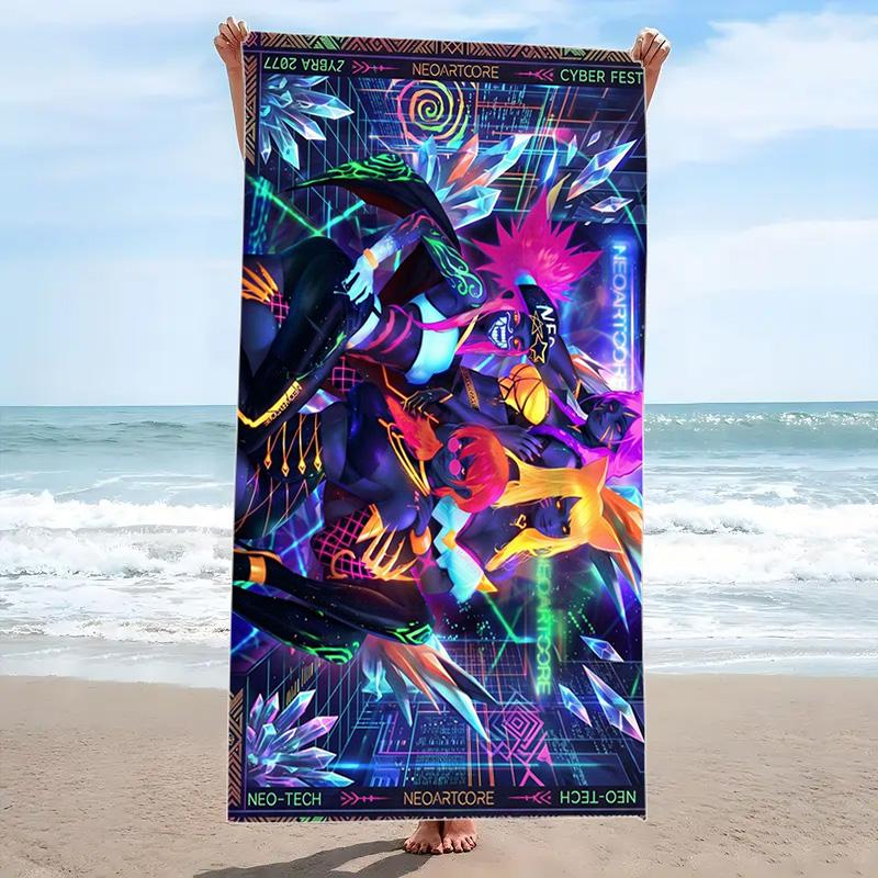 KDA Print Beach Towel, Large Soft Quick Dry Towel for Beach Camping Swimming