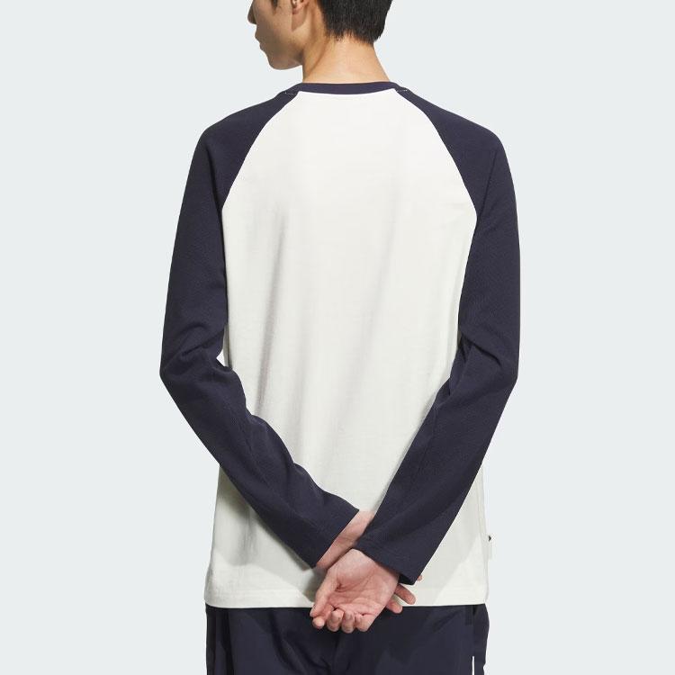 Adidas Повседневная футболка с длинным рукавом и небольшим логотипом, вышитая в стиле пэчворк, мужские топы Legend-Ink-Blue JI6851