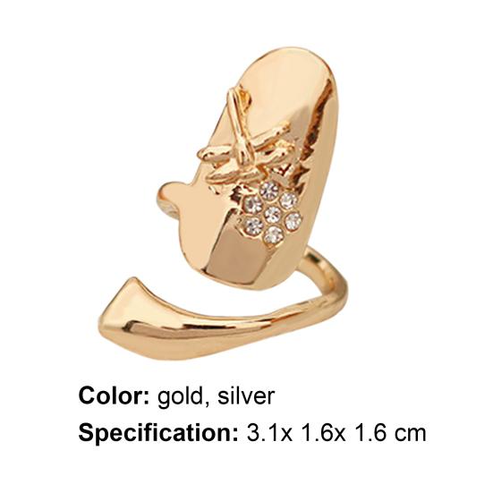 Кольцо для ногтей на пальце, открытый защитный узор в виде стрекозы