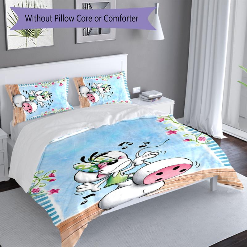 3pcs Cartoon Diddl Diddlina pattern bedding set duvet cover set includes duvet cover &pillowcases, perfect all season bedroom decoration & gift