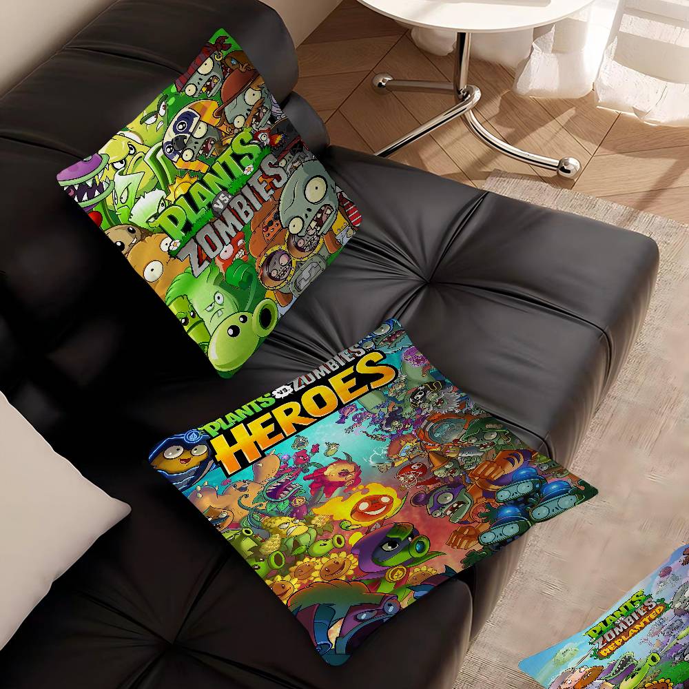 Игровой чехол на подушку Plants Vs Z-Zombies Дизайн с кленовыми листьями Счастливый осенний урожай Декор Праздничный декор Чехол на подушку