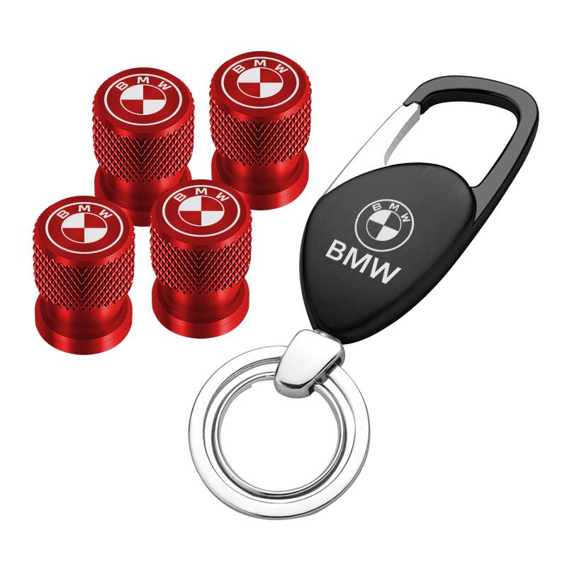 For BMW GF4Car interior stickers D-2558 Aluminium Car Wheel Tire Valve Stems Caps High-Grade Keychain for BMW M X1 X3 X5 X6 E90