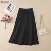 Женские повседневные однотонные свободные длинные плиссированные юбки