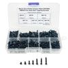 PENGLIN 480-Piece Countersunk Head Self-Tapping Screw Set, M3 3mm, Cross Recess, Carbon Steel, 7 Types, Black, with Storage Case