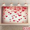 1pc Valentine's Day Romantic Red Heart Photography Background: Polyester fabric indoor and outdoor parties  home decoration