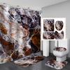 4Pcs Luxury Marble Shower Curtain Sets Bathroom Decor Sets with 12 Hooks Bath Mat Toilet Lid Rug and Non-Slip U Shape Mat