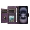 AS For iPhone 16 Plus Case with Card Holder Stand PU Leather Flip Phone Cover - Purple less