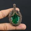 Emerald Pendant, 999 Copper Wire Wrapped Pendant Gemstone Jewelry, Handmade Pendant Amazing Jewelry, Gift For Her