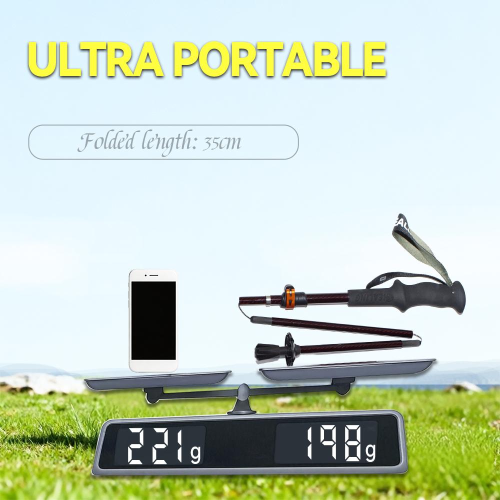 Modern Style Lightweight Carbon Fiber Hiking Poles EVA Handle Foldable Non-Slip Portable Durable Climbing Trekking Stick