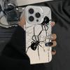 Черный чехол-накладка с рисунком пары пауков для iPhone 11 14 Pro Max XR 13 12 Pro X XS 15 Pro Max, матовый, IMD, жесткая броня, Fundas