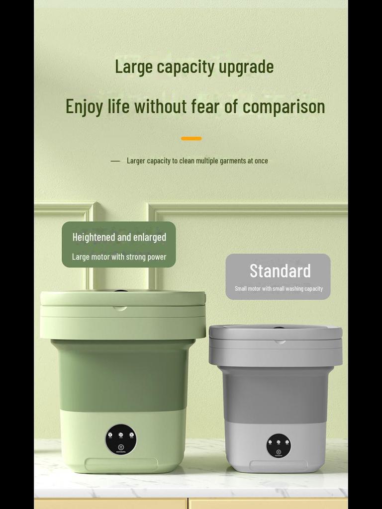 Compact Folding Washer & Dryer: Sterilizing Machine for Socks, Baby Clothes, and Dormitory Use