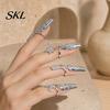 Non-scratch Nail Ring Universal Fit Ring, Lightweight Adjustable Opening Finger Jewelry, Versatile Geometric Design for Protecting Manicure