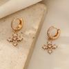 Fashion Cross Earrings for Women 2025 New Golden Zirconia Drop Earring Statement Party Jewelry Accessories