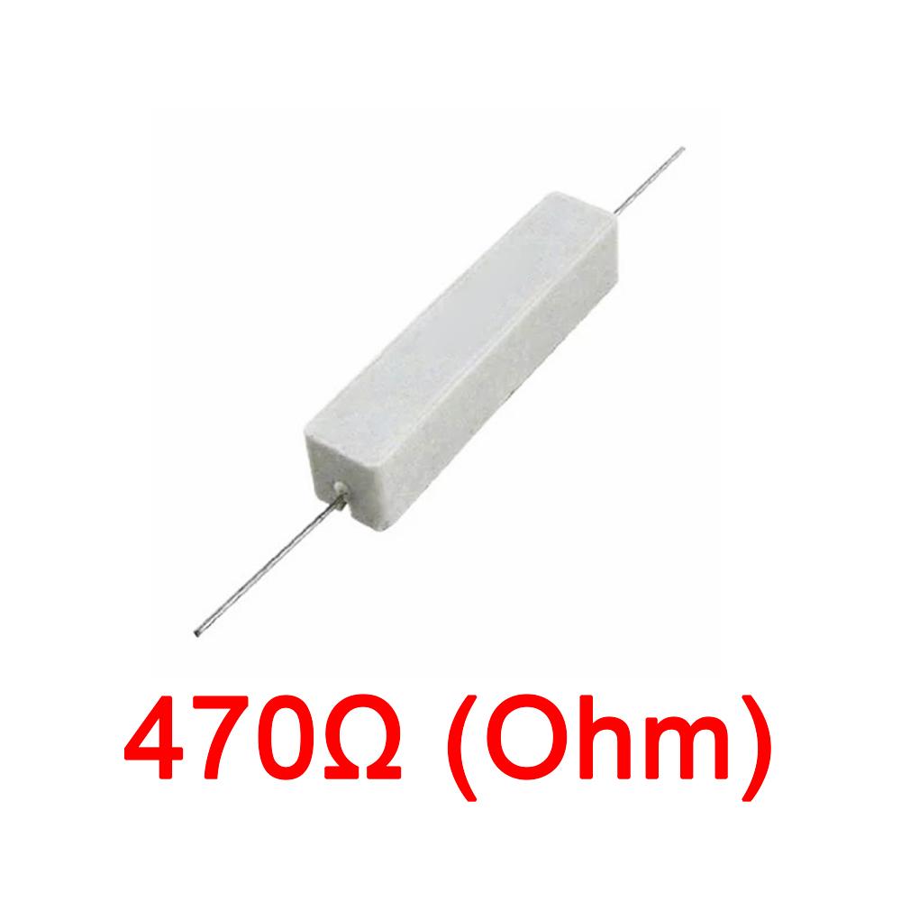 10PCS Wirewound Ceramic Cement Power Resistor Fixed Horizontal 20W Watt 0.1ohm - 100Kohm Vertical Axial Lead Resistance 5% 0.1/0.22/0.47/100/1K R Ohm