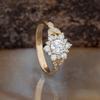 Wish full diamond zircon flower leaf ring simple niche light luxury ring