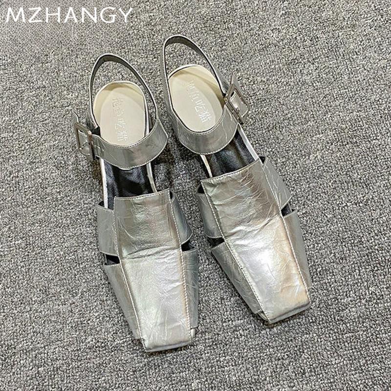 Женские босоножки с квадратным носком на среднем каблуке, дизайнерская обувь для женщин, тренд 2025 года, новые шлепанцы, осенние туфли-лодочки, удобные туфли-лодочки Mujer Zapatillas