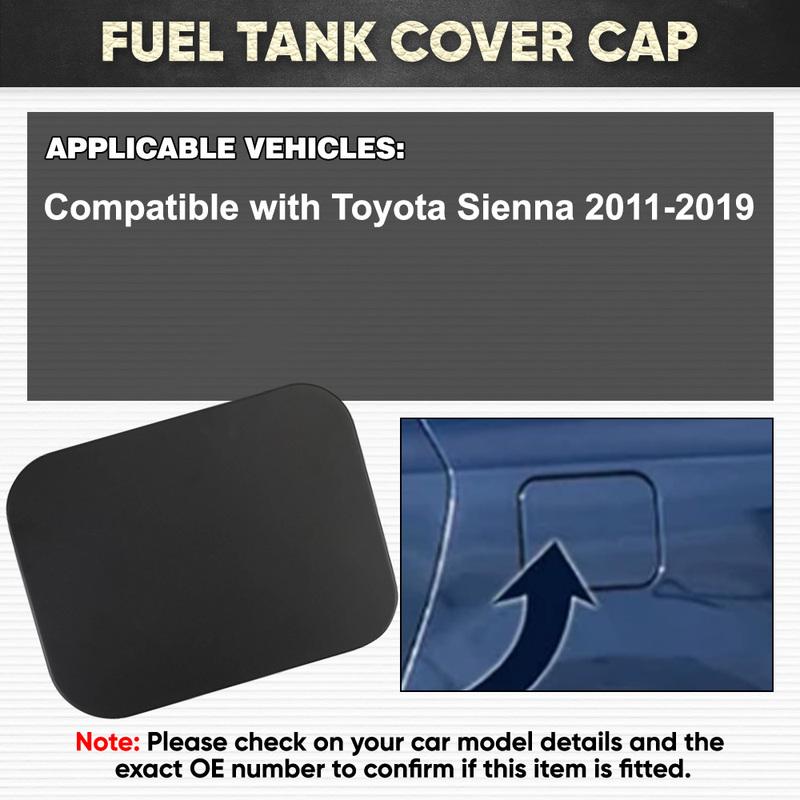 Unpainted Black Fuel Filler Door Cover Gas Tank Cap for Toyota Sienna 2011 2012 2013 2014 2015 2016 2017 2018 2019 77350-08020