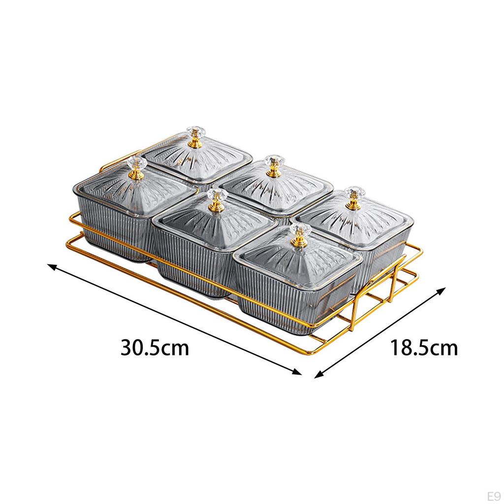 6 мисок для закусок и десертов, фруктовая тарелка с подставкой, сервировка