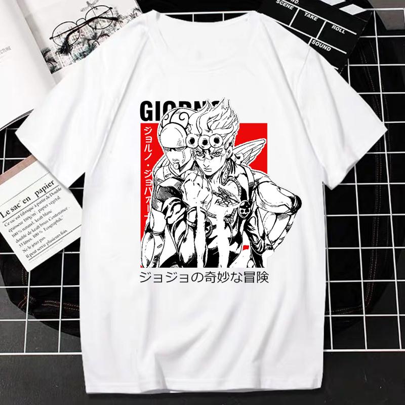 Jojo Bizarre Adventure Japan Anime Tshirt Vaporwave Aesthetic Streetwear Harajuku Manga Tops Unisex Oversized T-Shirt