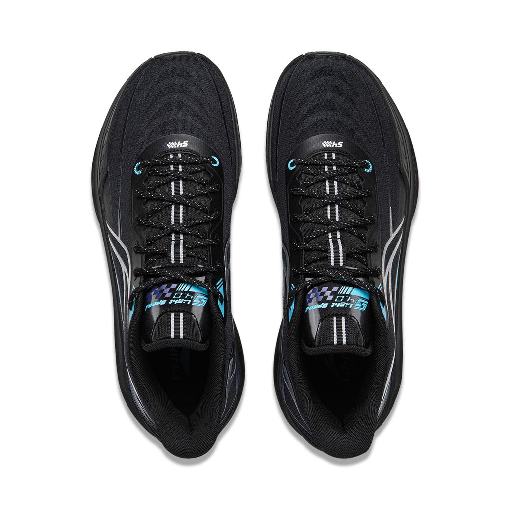 Li Ning Light Speed 4 Амортизирующие Нескользящие Упругие Низкие Баскетбольные Кроссовки Мужские Черно-Синие ABPW011-8