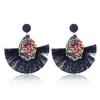 Bohemia Jewelry Charm Crystal Glitter Sequins Dangle Fringe Drop Teardrop Tassel Серьги