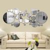 L&B Shop 30Pcs 3D Mirror Round Removable Self Adhesive Wall Sticker Wallpaper Home Decor