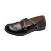 Silver Single Shoes Spring and Summer New Light Mouth Round Head Versatile Retro Shoes Mary Jane Shoes French Flat Shoes Women
