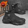 Мужские рабочие ботинки осень 2024 года с высоким берцем, водонепроницаемые, нескользящие, с бархатной подкладкой