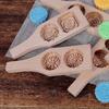Double Slot Wooden Mooncake Mold Clear Texture Traditional Dessert Press  Family DIY Activity