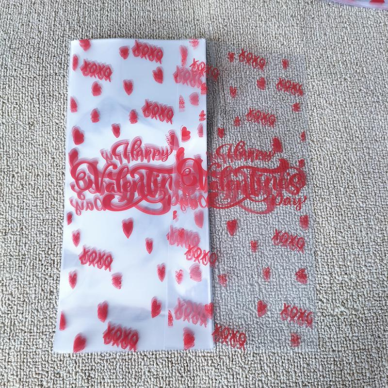 Valentine's Day Colorful Transparent OPP Cellophane Candy Bags