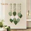 Leaf Macrame Tapestry Bohemian Wall Hanging Ornament Handmade Macrame Home Decoration for Living Room Bedroom Corridor