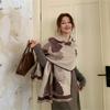 Autumn and Winter New Ginkgo Biloba Double-sided Jacquard Shawl Women's High-end Casual Warm Scarf Couple Atmosphere Scarf