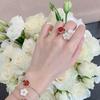 Ladybug Flower Ring Exquisite Cute Fashionable Versatile Casual 2024 New 678 Three Size