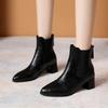 2024 Модные хиты продаж женские ботинки однотонные весна и осень модные женские туфли с застежкой-молнией сзади короткие Zapatos De Mujer
