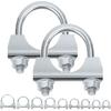 Swpeet 2Pcs Galvanized 2" - 50Mm Exhaust U Clamp Kit, Galvanized Muffler U-Bolt Clamps, Universal Heavy Duty U-Bolt Muffler Clamp Ideal For Tip Pipes