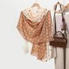 New Cute Color Matching Peach Heart Polka Dot Printing Scarf Women's Cotton and Linen Long Scarf Spring and Summer Beach Scarf