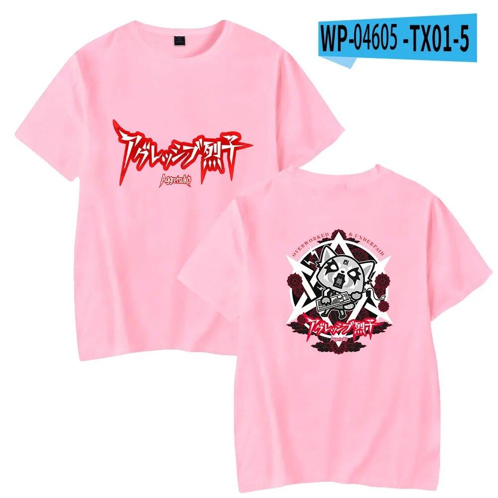 Aggretsuko модная футболка женская унисекс летние футболки с короткими рукавами аниме повседневная уличная футболка унисекс