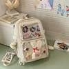 Anime Inspired Transparent Backpack With Pendant And Badge For Students And Daily Use