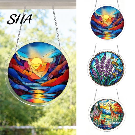Window Decoration Puzzle Acrylic Suncatcher, Colorful Hanging, 7.48 Inch Sun Catcher Pendant Ornament, Ideal for Gifting And Home Decor Artistic Light