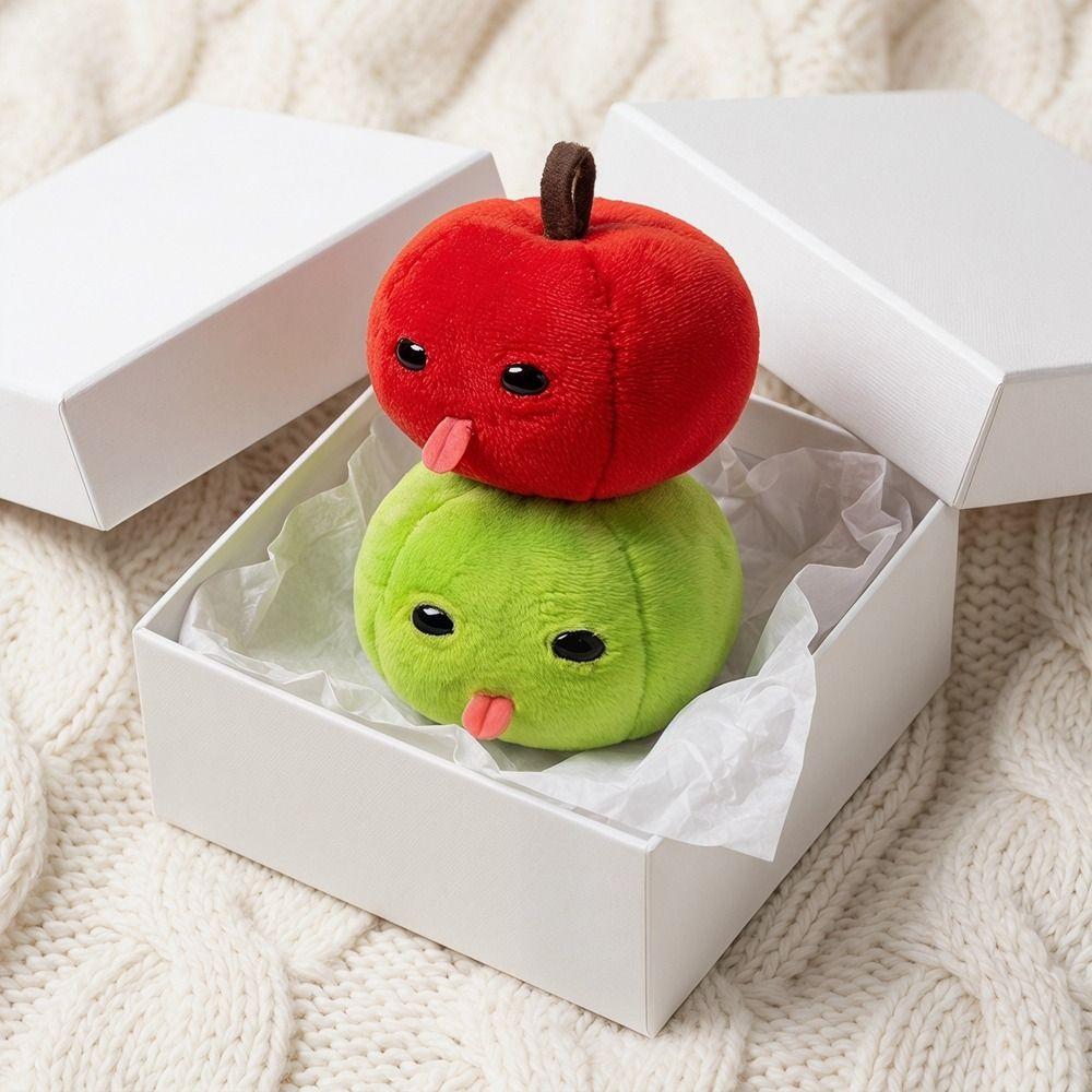 Funny Red Fruit Plush Keychain Soft Plush Backpack Pendant Kawaii Creative Keyring Bag