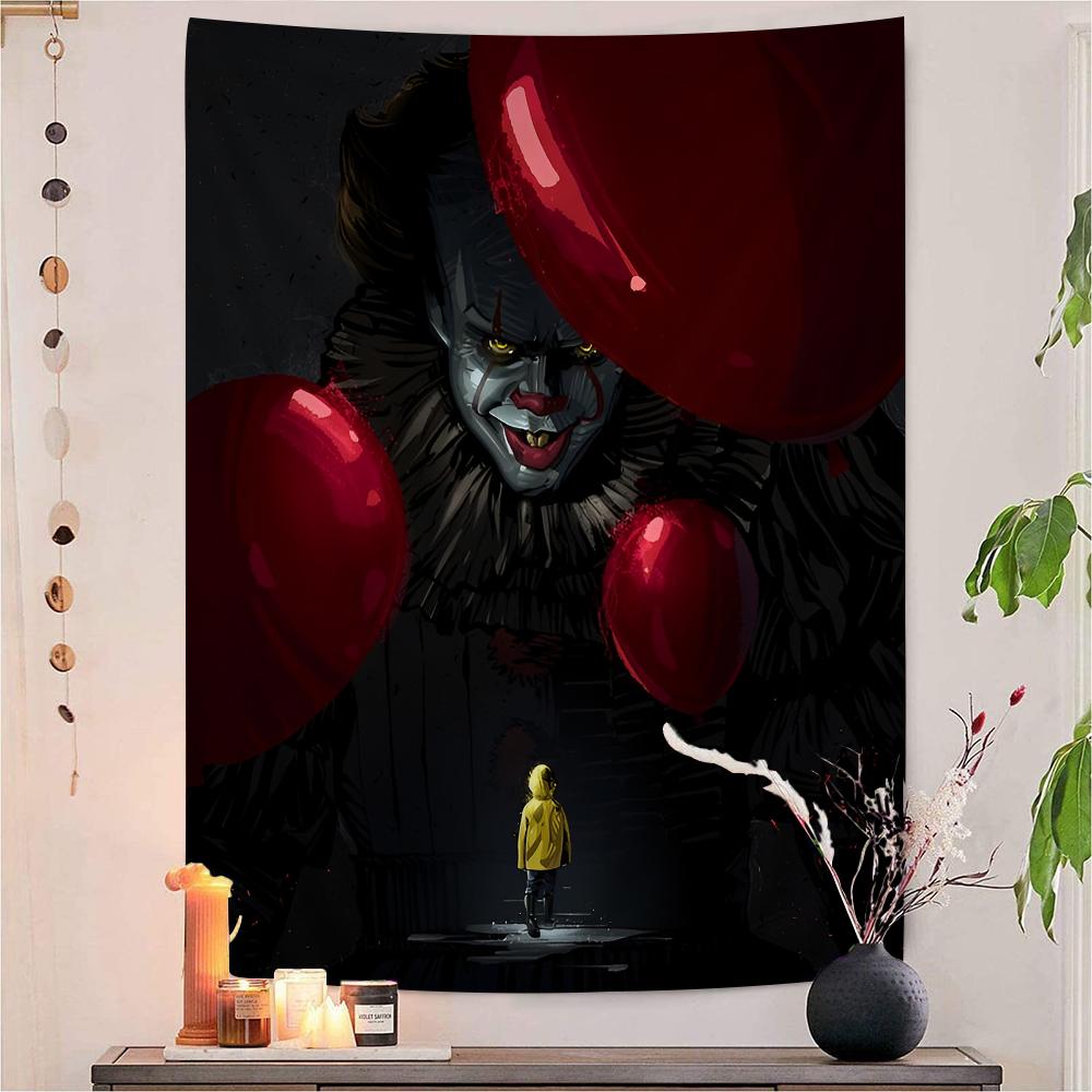 Pennywise Clown  Cartoon Tapestry Art Science Fiction Room Home Decor Wall Hanging Home Decor