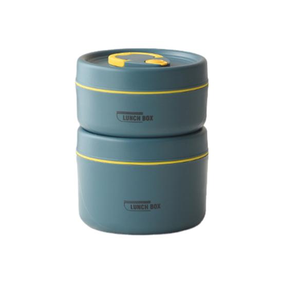 2 шт., нержавеющая сталь, ланч-бокс Bento с термосумкой, безопасный для микроволновой печи, герметичный контейнер для хранения продуктов, штабелируемый круглый термоланч-бокс для школьных занятий