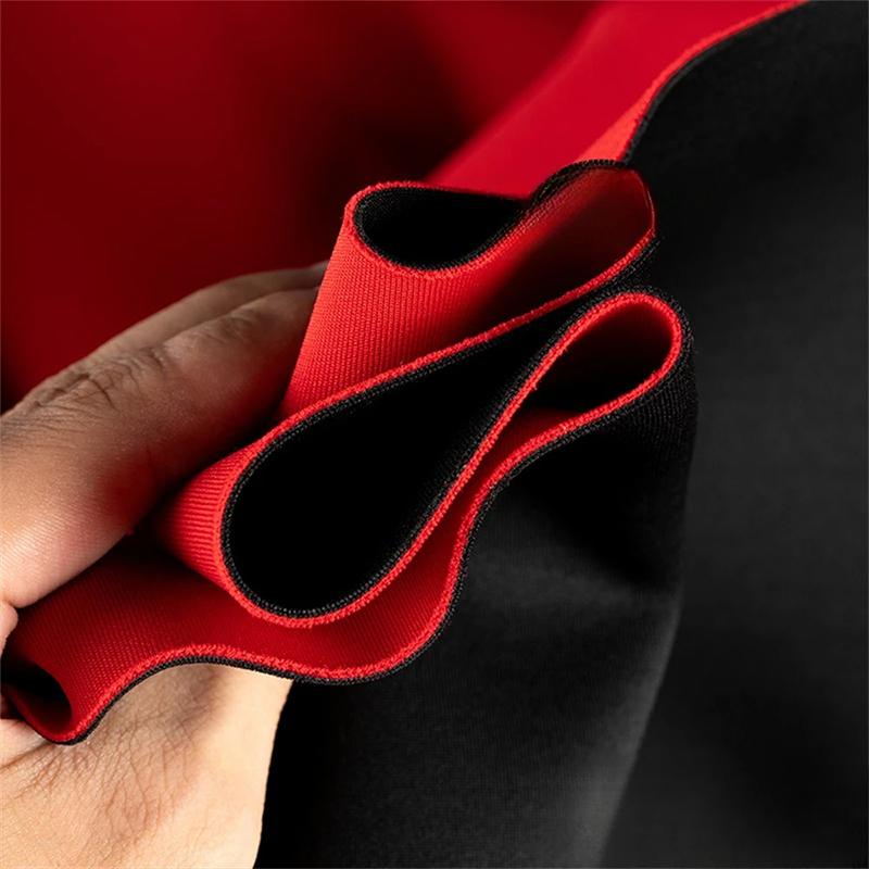 Черно-красная двухцветная хлопковая ткань с двухсторонним воздушным слоем, плотная трикотажная ткань для самостоятельного шитья юбок