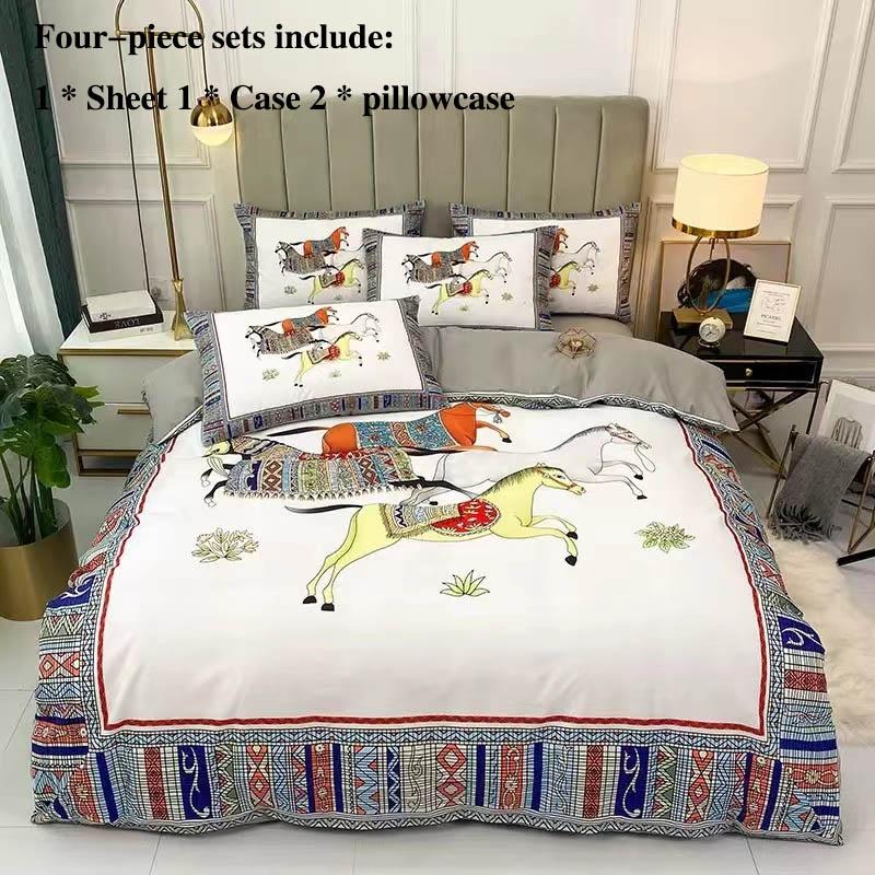 Leka Хлопковые простыни из четырех предметов с рукавами, набор наволочек 1, легкая роскошь, 1,5 метра, 1,8, постельные принадлежности, домашний текстиль