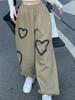 Streetwear Hip Hop Women's Pants Oversize High Waist Female Sweatpants Summer Heart Chic Harajuku Korean Lady Trousers