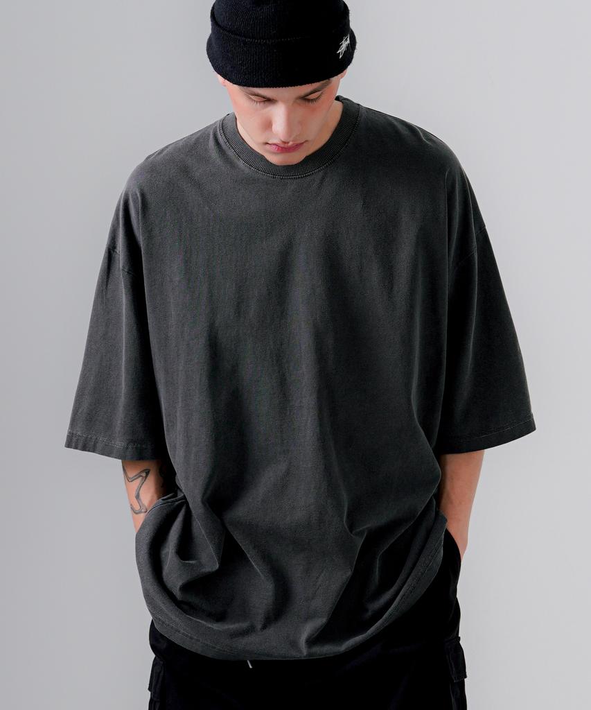 EZKATON 20S Pigment Short Sleeve T-Shirt Deep Gray Shst6770